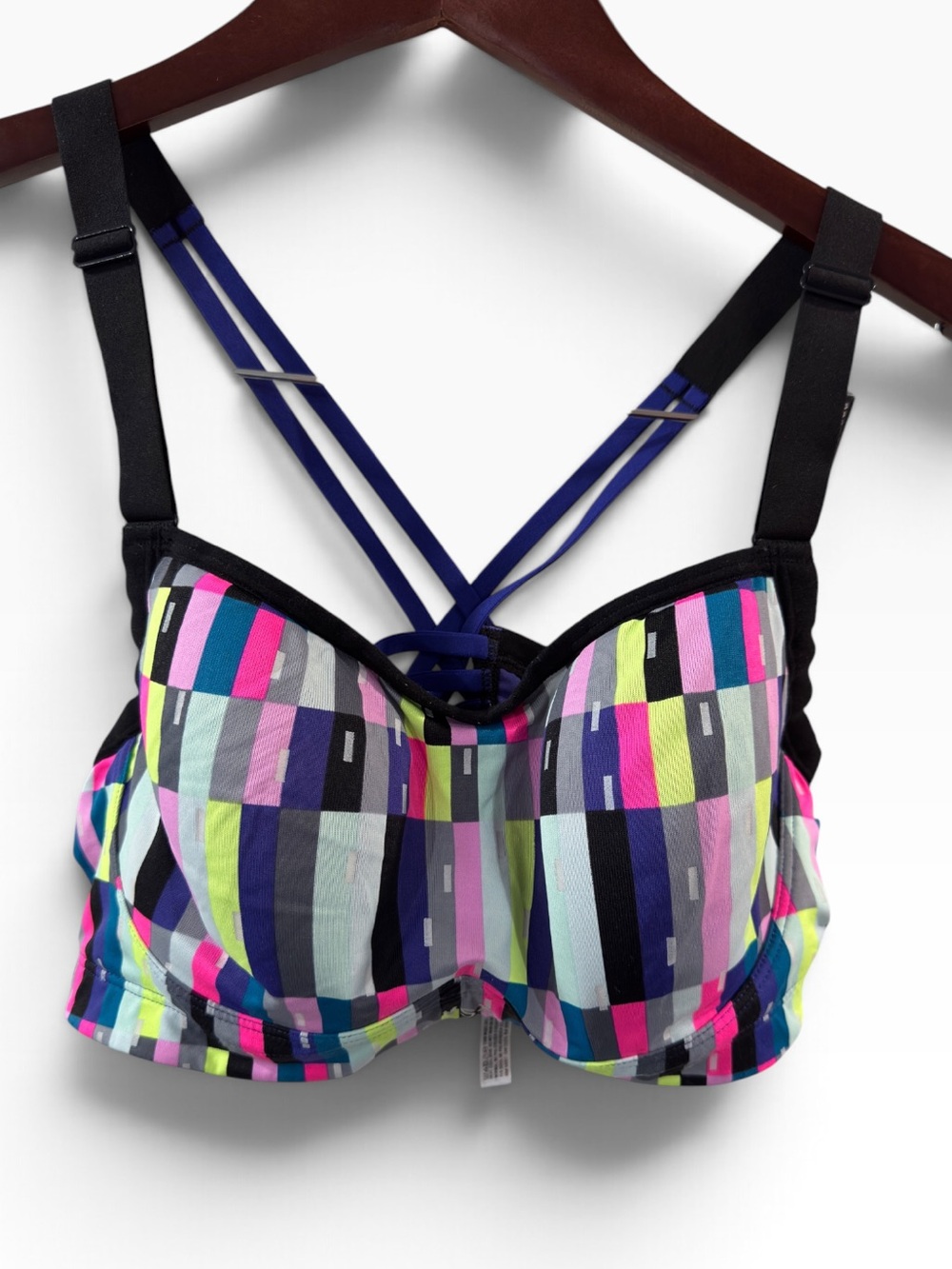 Victoria's Secret Multicolor Striped Underwire Bra with Crisscross Straps